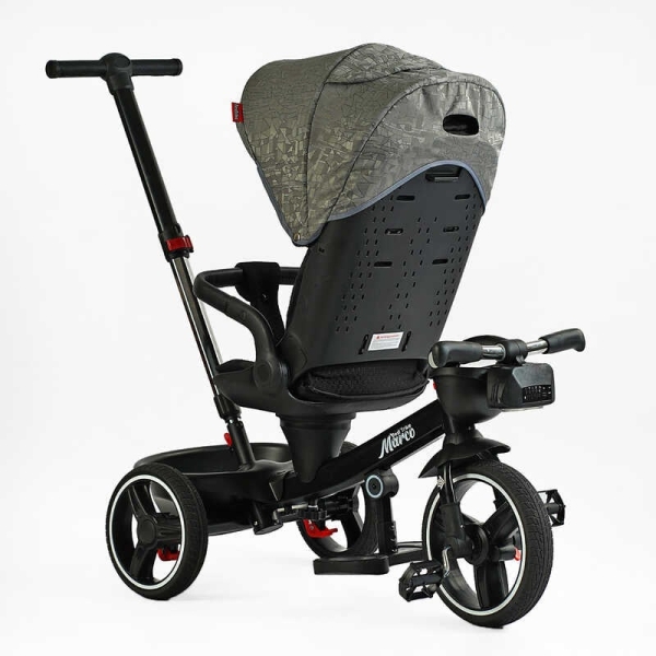 Велосипед 9155/318-82 BestTrike "Marco" поворотне сидіння, складне кермо, колеса з прогумованим PU, кошик, телескопічна ручка, фара музична