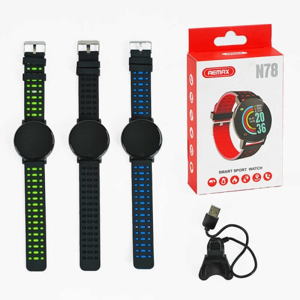 Годинник C64784 (200) Bluetooth 4.0, кольоровий дисплей 1.44", повідомлення, кроки, будильник, спорт, серцебиття, музика, в коробці, МІКС