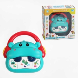 Піаніно “Бегемотик” W-04490 (120) WToys, Українське озвучення, підсвічування, ноти, казки, пісні, в коробці