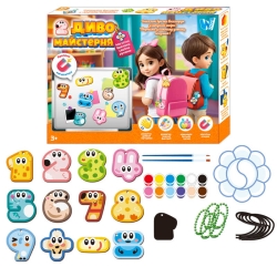 Магнітні брелки "Диво майстерня" 38118 (60) "WToys", шнурок, основи, фарби, пензлики, палітра, в коробці