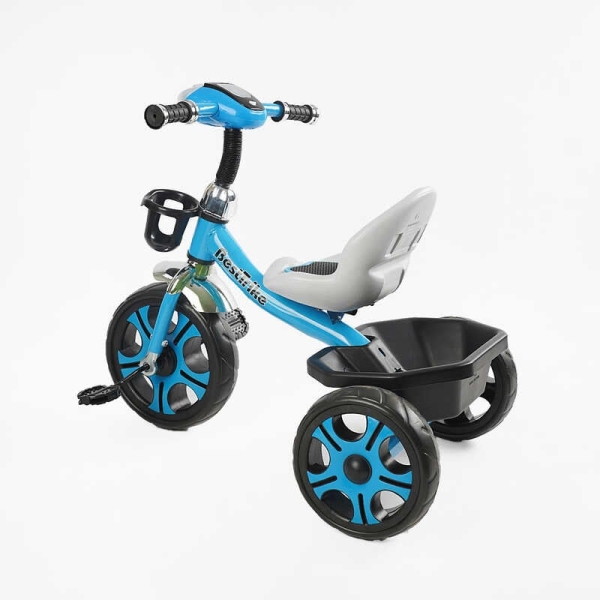Велосипед 3-х колісний BS-24513 "Best Trike" колеса EVA переднє 12", заднє 10", сталева рама, фара з музикою та світлом, кошик, в коробці