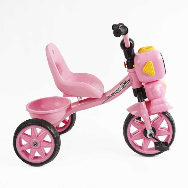 Велосипед 3-х колісний BS-60413 "Best Trike" (1) колеса EVA переднє 10’’, заднє 8’’, сталева рама, УКР. ОЗВУЧУВАННЯ, кошик, в коробці