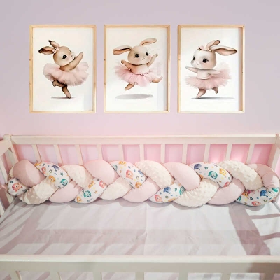 гр Бортик у ліжко "Косичка" 71057 (1) тканина ФЛАНЕЛЬ, ПЛЮШ Minky, наповнювач СИНТЕПУХ, розмір 120*18 см "Bimbo"