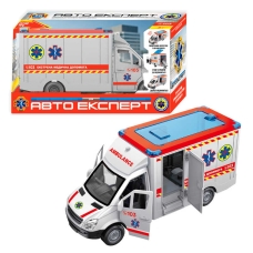 Машинка TK 97569 (24) "Авто Експерт", "Швидка допомога", ОЗВУЧ УКР МОВОЮ, інерція, звук, підсвіч, вірші, пісні, двері, та дах відчиняються, в коробці