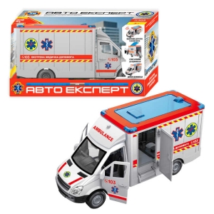 Машинка TK 97569 (24) "Авто Експерт", "Швидка допомога", ОЗВУЧ УКР МОВОЮ, інерція, звук, підсвіч, вірші, пісні, двері, та дах відчиняються, в коробці