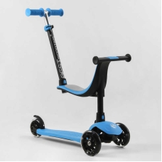 Самокат триколісний Best Scooter PL-422 (4) колеса PU зі світлом, сидіння, батьківська ручка, в коробці