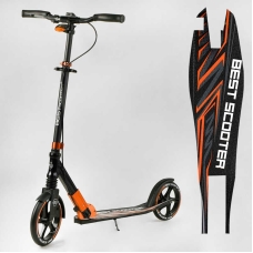 Самокат алюмінієвий "Best Scooter" 79740 (2) колеса PU, ФАРА, затискач керма, d передніх коліс - 230мм, d задніх коліс 200мм, 1 амортизатор передній