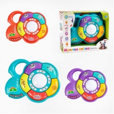 Музична квітка 34771 (36) "WToys", 3 кольори, ОЗВУЧУВАННЯ УКРАЇНСЬКОЮ МОВОЮ, казки, вірші, пісні, мелодії, підсвічування, ноти, літери, в коробці, ВИДАЄТЬСЯ ТІЛЬКИ МІКС ВИДІВ