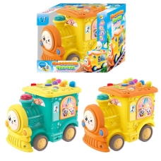 Музичний паровозик 95606 (72/2) "WToys", 2 кольори, ОЗВУЧУВАННЯ УКРАЇНСЬКОЮ МОВОЮ, казки, пісні, скоромовки, загадки, світло, пальчикові ігри, гра-стукалка, в коробці