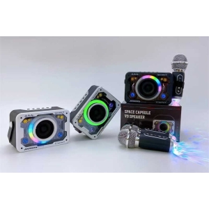 Караоке C 72103 (40) 1 мікрофон, підсвіч, слот для TF Card, bluetooth, USB-кабель, AUX-роз’єм, колонка, зміна голосу, проекція, в коробці,МІКС ВИДІВ