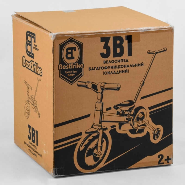 Велосипед-трансформер Best Trike 58195 колеса PU 10'', батьківська ручка, знімні педалі