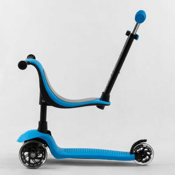 Самокат триколісний Best Scooter PL-422 (4) колеса PU зі світлом, сидіння, батьківська ручка, в коробці