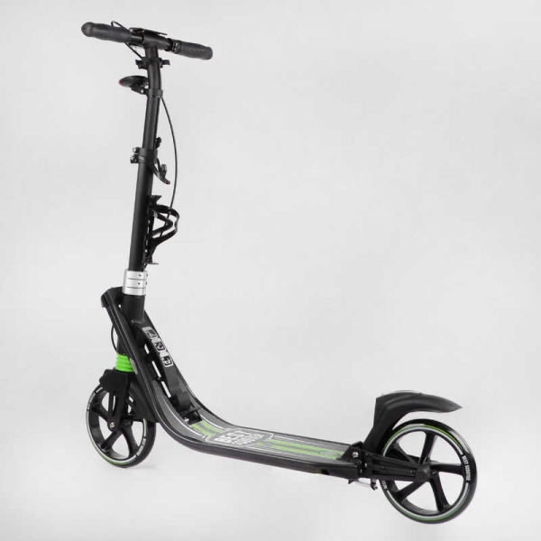 Самокат двоколісний "Best Scooter" L-22066 (2) ФАРА, колеса PU 200мм, 2 амортизатори, затискач керма, ручне гальмо, в коробці