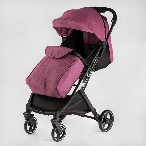Візок прогулянковий дитячий "JOY" Comfort L-30201 колір ФІОЛЕТОВИЙ, рама сталь з алюмінієм, футкавер, підсклянник, телескопічна ручка