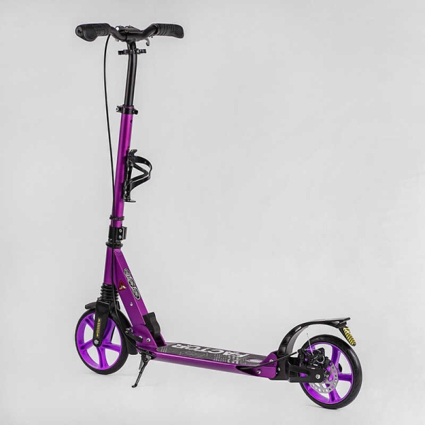 Самокат алюмінієвий Best Scooter BS-54065 (4) "Factor", ручне дискове гальмо, діаметр PU коліс - 200мм, 2 амортизатори, підсклянник, в коробці