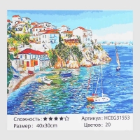 Картини за номерами HCEG 31553 (30)  TK Group, "Чарівна Греція", 40*30 см , в коробці