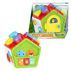 Логічна хатинка 26558 (48/2) WToys, Українське озвучення, казки, пісні, загадки, підсвічування, геометричний сортер, в коробці
