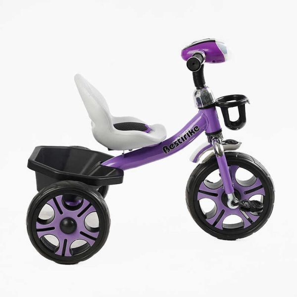 Велосипед 3-х колісний BS-27102 "Best Trike" колеса EVA переднє 12", заднє 10", сталева рама, фара з музикою та світлом, кошик, в коробці