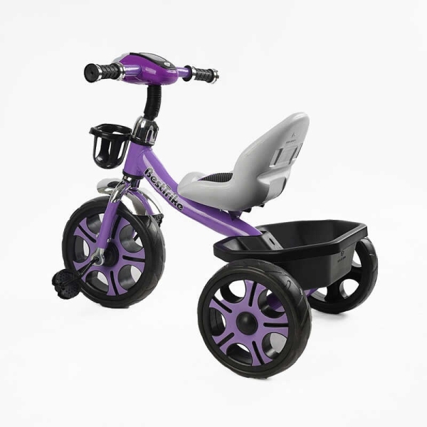 Велосипед 3-х колісний BS-27102 "Best Trike" колеса EVA переднє 12", заднє 10", сталева рама, фара з музикою та світлом, кошик, в коробці
