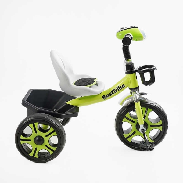 Велосипед 3-х колісний BS-25084 "Best Trike" колеса EVA переднє 12", заднє 10", сталева рама, фара з музикою та світлом, кошик, в коробці