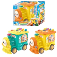 Музичний паровозик 95606 (72/2) WToys, 2 кольори, Українське озвучення, казки, пісні, скоромовки, загадки, світло, пальчикові ігри, гра-стукалка, в коробці