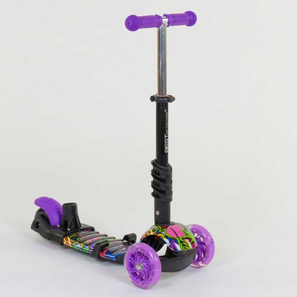 Самокат 5в1 13400 Best Scooter, АБСТРАКЦІЯ, PU колеса, ПІДСВІЧУВАННЯ КОЛІС, в коробці