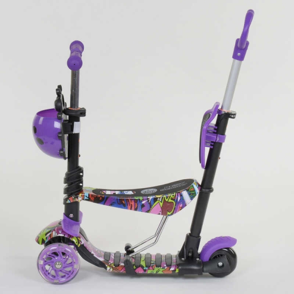 Самокат 5в1 13400 Best Scooter, АБСТРАКЦІЯ, PU колеса, ПІДСВІЧУВАННЯ КОЛІС, в коробці