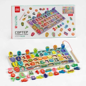гр Дерев'яна гра 58148 (8) "4FUN Game Club Wood", сортер, магнітна риболовля, в коробці