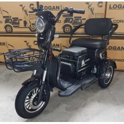 Електричний трицикл Corso «Logan» LG-51074 (1) + 1 ЯЩИК АКУМдвигун 1000W, акумулятор 72V/20Ah, колеса 300-10, в коробці