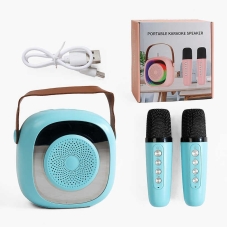 Колонка C 65432 (30) 2 мікрофони, bluetooth, підсвічування, зміна голосу, type-c, слот для карти пам’яті, AUX роз’єм, в коробці