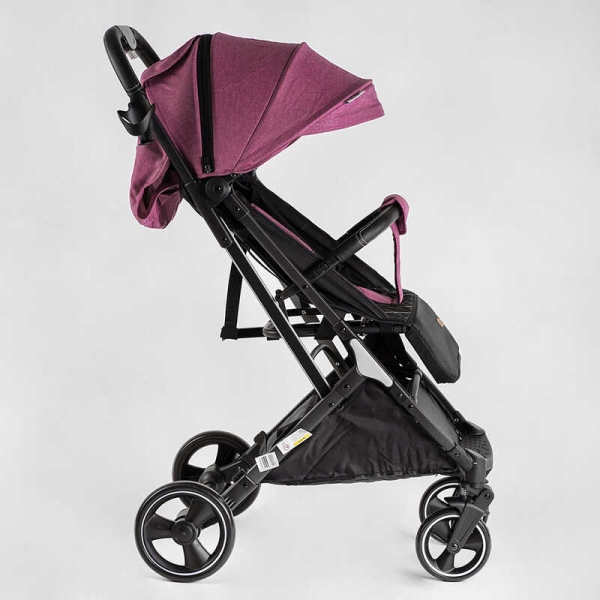 Візок прогулянковий дитячий "JOY" Comfort L-30201 колір ФІОЛЕТОВИЙ, рама сталь з алюмінієм, футкавер, підсклянник, телескопічна ручка