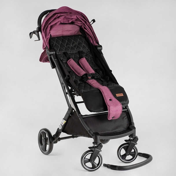 Візок прогулянковий дитячий "JOY" Comfort L-30201 колір ФІОЛЕТОВИЙ, рама сталь з алюмінієм, футкавер, підсклянник, телескопічна ручка