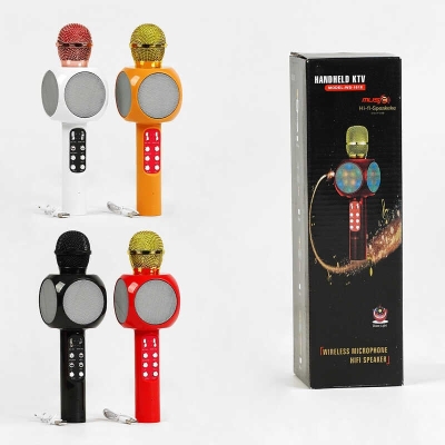 Мікрофон С 60086 (50) 4 види, караоке, bluetooth, USB, колонка, в коробці, ВИДАЄТЬСЯ ТІЛЬКИ МІКС ВИДІВ