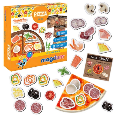 гр Магнітна гра "Pizza" ML4031-27 EN (24) "Magdum", 48 магнітів, картки, англ. мова, в коробці