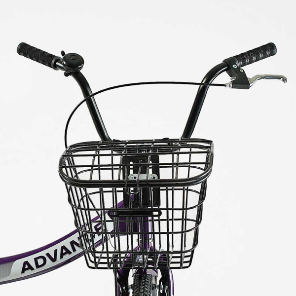 Велосипед складний Corso 24" Advance AD-24198 + КОШИК, одношвидкісний, складна сталева рама 14", корзина, багажник