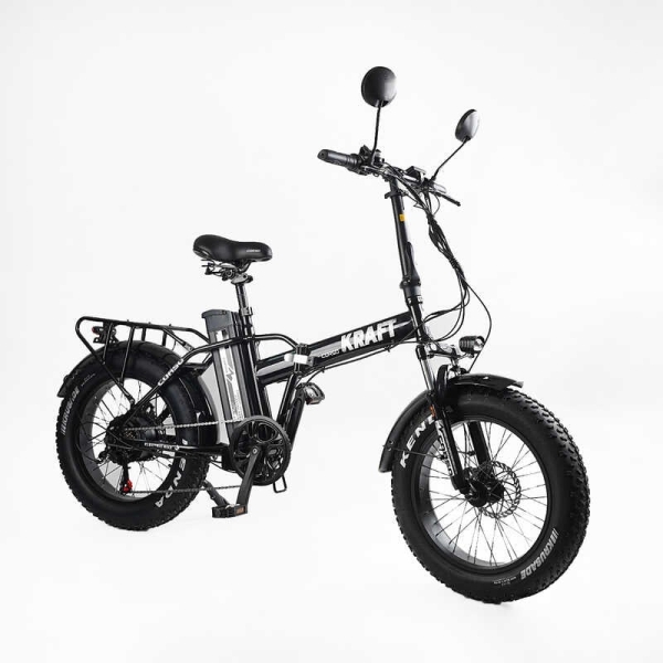Електровелосипед Corso «Kraft» 20" дюймів KR-42117 (1) рама сталева, двигун 500W, акум. 48V15Ah, Shimano 7 швидкостей, зібраний на 75, у коробці