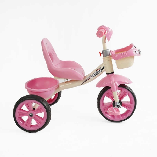 Велосипед 3-х колісний BS-60725 "Best Trike" колеса EVA переднє 10", заднє 8", сталева рама, УКР. ОЗВУЧУВАННЯ, кошик, в коробці