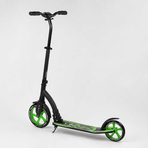 Самокат двоколісний Best Scooter 52266 (4) колеса PU - переднє 23 см, заднє - 20 см, 1 амортизатор, широкий руль, зажим руля, в коробці