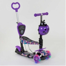 Самокат 5в1 19870 Best Scooter, АБСТРАКЦІЯ, PU колеса, ПІДСВІЧУВАННЯ КОЛІС, в коробці