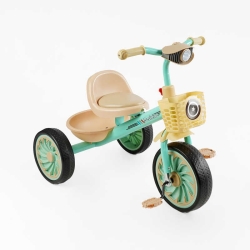 Велосипед 3-х колісний BS-33461 "Best Trike" колеса EVA переднє 12", заднє 10", сталева рама, УКР. ОЗВУЧУВАННЯ, світло, 2 кошики, в коробці