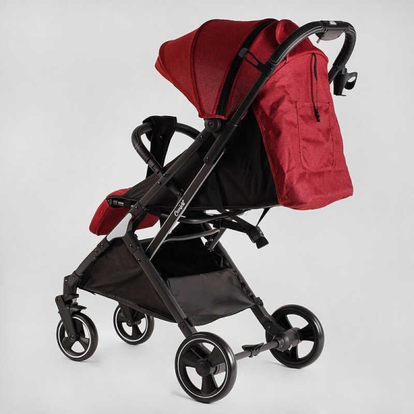 Візок прогулянковий дитячий "JOY" Comfort L-52304 колір ЧЕРВОНИЙ, рама сталь з алюмінієм, футкавер, підсклянник, телескопічна ручка