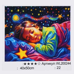 Картина за номерами WL 200244 (30) WToys, 40х50 см, світиться у темряві, в коробці