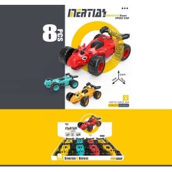 Машина 987 K-05 (24/2) ЦІНА ЗА 8 ШТУК В БЛОЦІ, "Динозавр", відкриває пащу, розтягує тіло, вертикальна їзда, інерція, в коробці