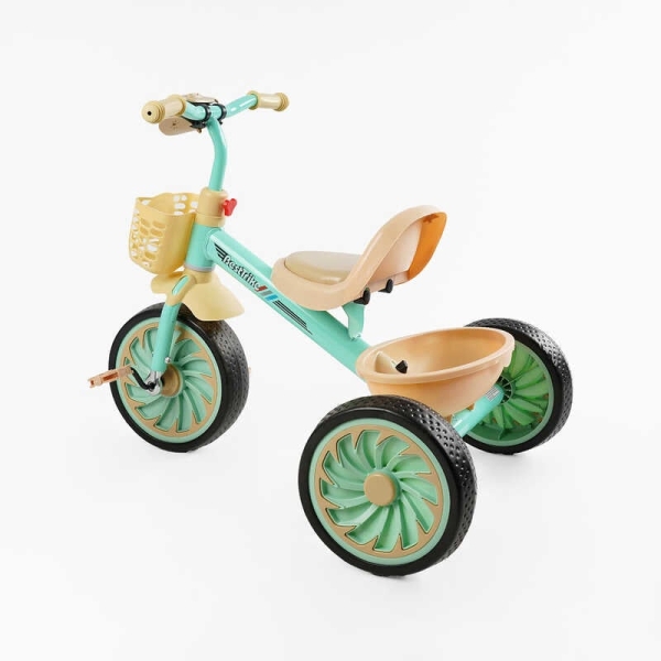 Велосипед 3-х колісний BS-33461 "Best Trike" колеса EVA переднє 12", заднє 10", сталева рама, УКР. ОЗВУЧУВАННЯ, світло, 2 кошики, в коробці