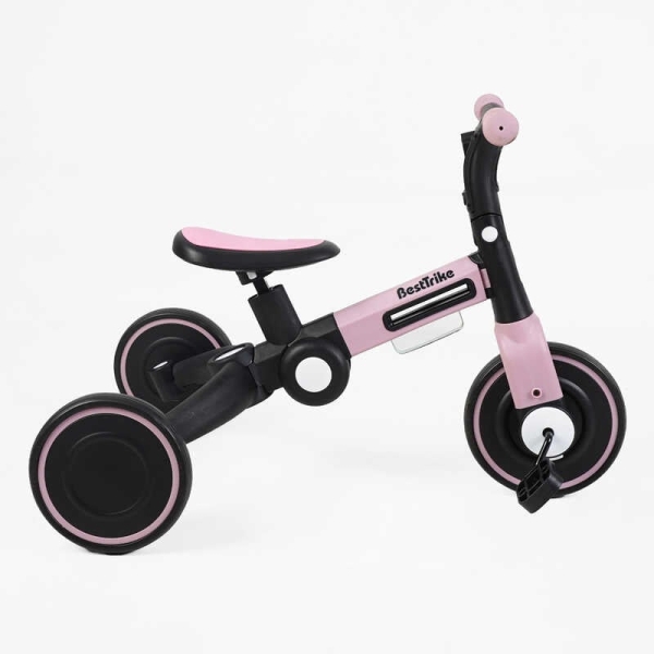 Велосипед 3-х колісний BS-11402 "Best Trike" колеса EVA переднє 8", заднє 6", нейлонова рама, трансформується у велобіг, підсвічування, в коробці