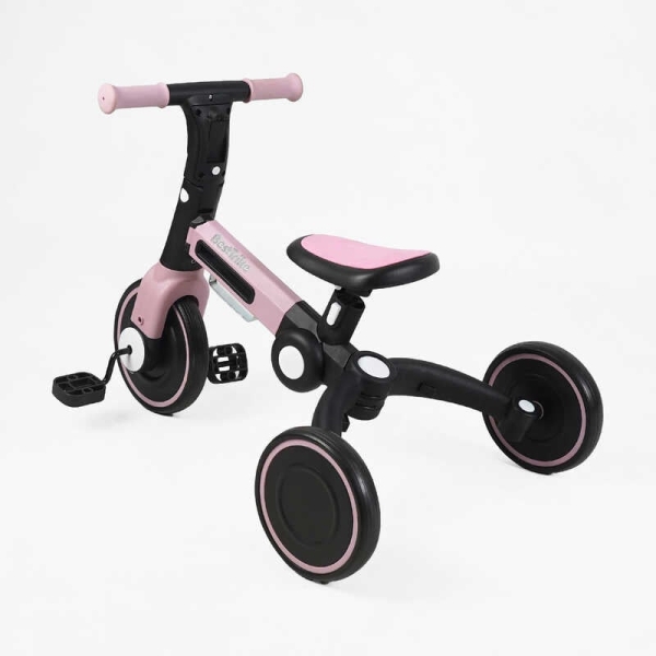 Велосипед 3-х колісний BS-11402 "Best Trike" колеса EVA переднє 8", заднє 6", нейлонова рама, трансформується у велобіг, підсвічування, в коробці