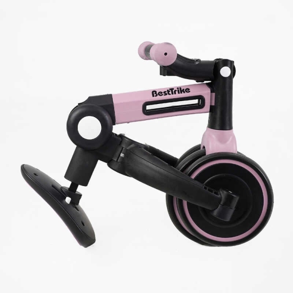 Велосипед 3-х колісний BS-11402 "Best Trike" колеса EVA переднє 8", заднє 6", нейлонова рама, трансформується у велобіг, підсвічування, в коробці