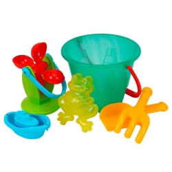 Набір для гри з піском 0112 (12) "Technok Toys"", відерце, млин, лопатка, грабельки, форма для піску, в сітці