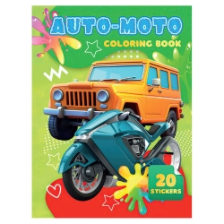 Розмальовка 20 наліпок А4: Auto Moto 9789655323146 (50) "Jumbi"